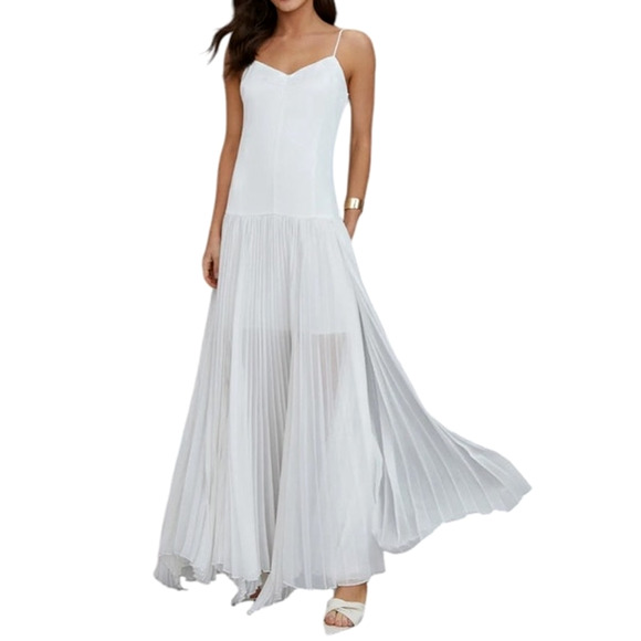 Commense Dresses & Skirts - Commense Womens White Boho Vacation Sweetheart Neckline Sleeveless Maxi Dress -S